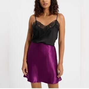 Express High wasted satin mini slip skirt size S #0017